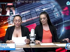 Hot body news anchors masturbate on air