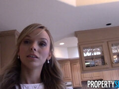 Blonde Property Agent in Stockings Pounded Hard in Real Property Video