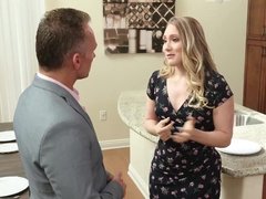 Young masseuse AJ Applegate having sensual sex with father-in-law