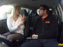 Fake Driving School (FakeHub): Czech babe orgasms after 1st lesson