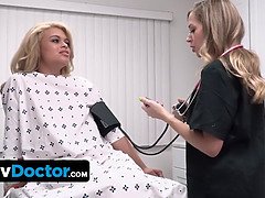 Overly Sensual Babe Gets Fingered And Fucked By Her Doctor And The Nurse During Exam