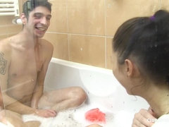 Gorgeous teen fucked in bathtub