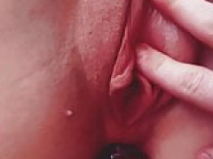 buttplug fun and moreover doubles penetration with tight asshole