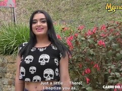 Naughty Young Latina Julia Cruz Outdoor Fun With Two Big Cocks - Threesome