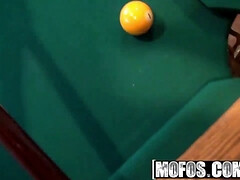 Hope Howell and Zoey Nixon get their pussies fingered in the pool billiards party