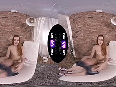 Petite Redhead Charli Red squirts while playing with her shaved pussy on TMWVRnet