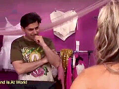 crazy british cougars Sharon Pink And Jannet Get Banged In A Dressing Room