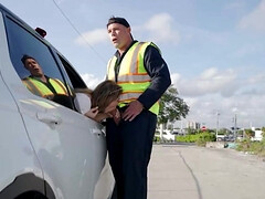 Super thick bitch is fucked in the back of the tow truck