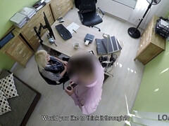 Loan4k. lovely teenager lady gives a head and opens up legs in loan office