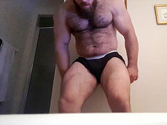 wooly muscle stud performs for aficionados.