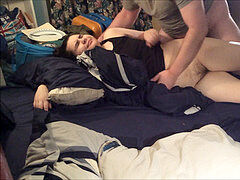 Waking up my roomie with intercourse (Sleeping Teen)