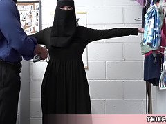 What happens if a cute muslim chick tries to steal some sex toys at the mall