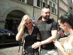 HITZEFREI steaming German blond milf fucked outside