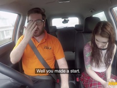 Fake Driving School (FakeHub): USA babe gets UK anal sex