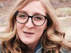 Nature Chick With Glasses Gets Facial By The Lake