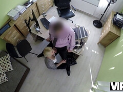 Katy Rose's tight pussy destroyed in office sex tape