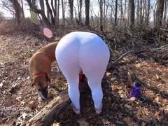 Amateur, Ass, Brunette, Flashing, Milf, Outdoor, Public, Thong