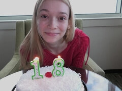 Very petite blondie has just turned 18 and is making her