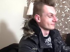 Czech Hunter fucks a hot girl for cash while her cuckold boyfriend watches in HD