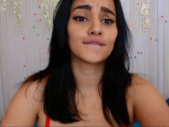 Hot Latina teen teasing in front of webcam