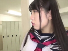 Misa Suzumi - Dominant Schoolgirl in Kneesocks Footjob