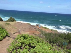 Leie, Strand, Bikini, Blasen, Braunhaarige, Schwanger, Dürr, Titten