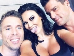 Two awesome men are double penetrating a hot MILF Jasmine Jae