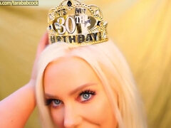 T.B. - Blonde milf pornstar celebrating her 30yo birthday solo