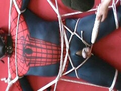 Spiderman caught in a kinky web of pleasure