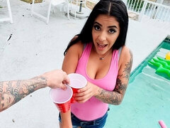 Sweet Latina babe with big ass Mia Martinez fucked by a long penis