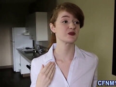 Watch this redhead get cum-drenched in POV reality action