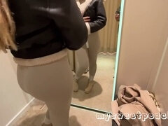 Changing room, caught public sex, real couple