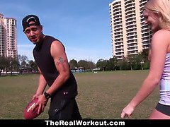 Therealworkout - nasty narrow blondie wants to play with balls