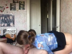 Amateur, Blowjob, Brunette, College, Couple, Deepthroat, Licking, Sucking