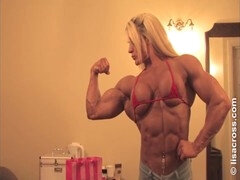 Big boobs blonde, female bodybuilder, tight pussy