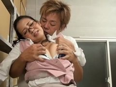 Supreme breasty Japanese tart got drilled very hard