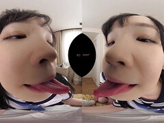 Amateur POV VR hardcore with cumshot with busty Japanese schoolgirls in student uniform
