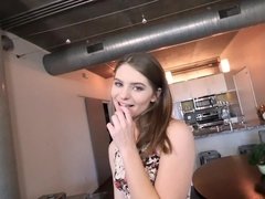 Adorable Alice March on her knees to worship dick