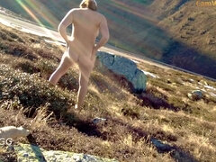 Kinky MILF Mountain Nude Masturbation