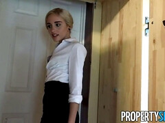 Naomi Woods gets her shaved pussy pounded by a hung real estate agent