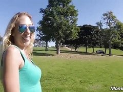 Amateur, Blonde, Blowjob, Facial, Milf, Mom, Outdoor, Pov