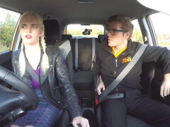 Dean Van Damme and Ryan Ryder get wild in fake driving school - hot backseat action!
