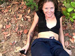 Outdoor footjob with Jenny young. Much jizm