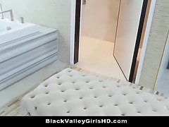 Hot black teen Vienna Black sucks and pounds successful white fellow