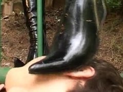 Amateur, Blonde, Boots, Cfnm, Licking, Outdoor, Pussy, Skinny