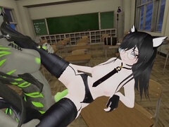 Naughty futa furry temptress gives her handsome teacher a wild ride
