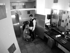 Big ass latina fucks waiter in the bathroom