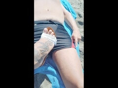 Spiaggia, Culo grosso, Piedi, Lavoro di piedi, Tacchi, All'aperto