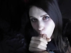 Amateur, Sucer une bite, Brunette brune, Tir de sperme, Faciale, Pov