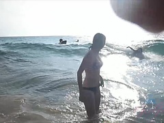 Amateur, Beach, Blowjob, Handjob, Latina, Puffy nipples, Shower, Smoking